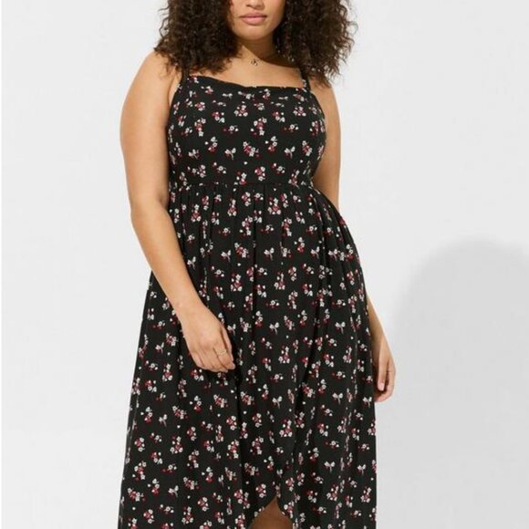 Tea Length Challis Square Neck Dress (Size 3X) - Picture 3 of 9